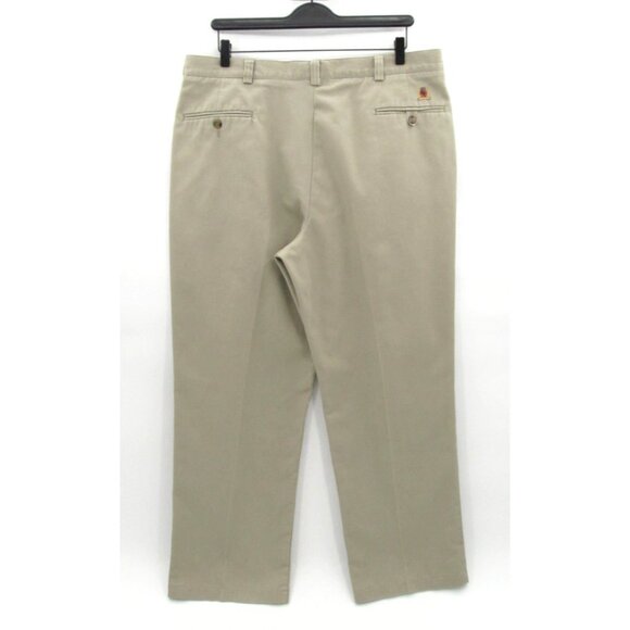Vintage Tommy Hilfiger Pleated Khaki Pants (37x29) Crest Logo Twill Trousers - Picture 2 of 14